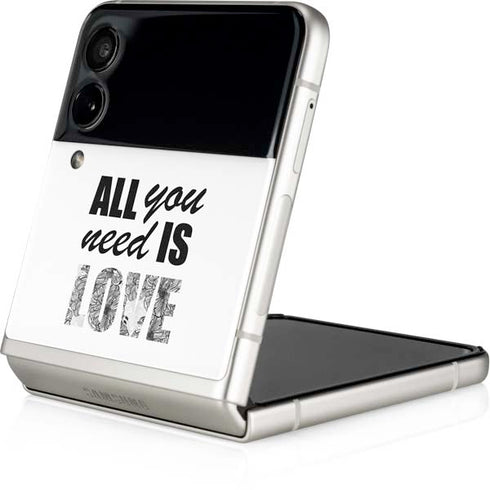 All You Need Is Love BW Galaxy Z Flip3 5G Skin